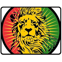 Lion Head Africa Rasta Two Sides Fleece Blanket (medium) by Mog4mog4