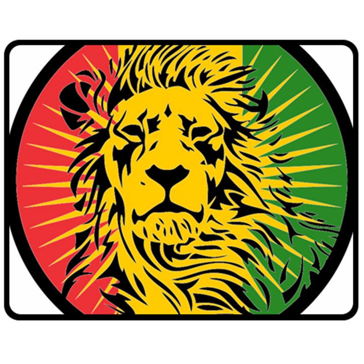 Lion Head Africa Rasta Two Sides Fleece Blanket (Medium)