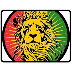 Lion Head Africa Rasta Two Sides Fleece Blanket (large) by Mog4mog4