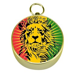 Lion Head Africa Rasta Gold Compasses by Mog4mog4