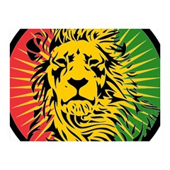 Lion Head Africa Rasta Two Sides Premium Plush Fleece Blanket (mini) by Mog4mog4