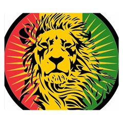 Lion Head Africa Rasta Two Sides Premium Plush Fleece Blanket (small) by Mog4mog4