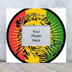 Lion Head Africa Rasta White Wall Photo Frame 5  X 7  by Mog4mog4