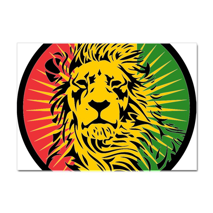 Lion Head Africa Rasta Crystal Sticker (A4)