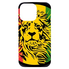 Lion Head Africa Rasta Iphone 14 Pro Max Black Uv Print Case by Mog4mog4