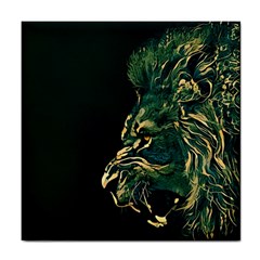 Angry Male Lion Tile Coaster