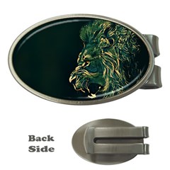 Angry Male Lion Money Clips (oval)  by Mog4mog4