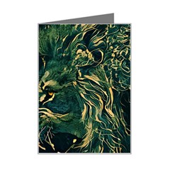 Angry Male Lion Mini Greeting Card by Mog4mog4