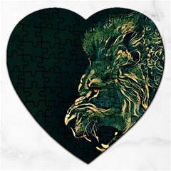 Angry Male Lion Jigsaw Puzzle (heart)