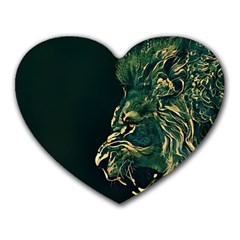 Angry Male Lion Heart Mousepad by Mog4mog4