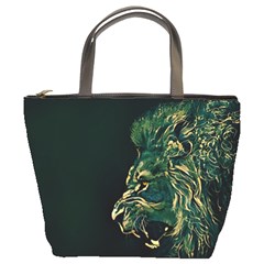 Angry Male Lion Bucket Bag