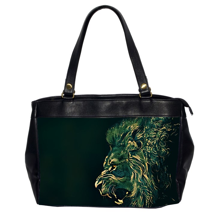 Angry Male Lion Oversize Office Handbag (2 Sides)