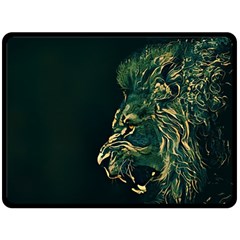 Angry Male Lion Fleece Blanket (large) by Mog4mog4