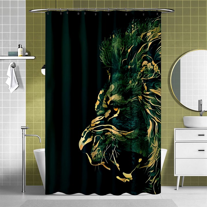 Angry Male Lion Shower Curtain 48  x 72  (Small) 