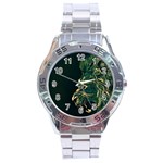 Angry Male Lion Stainless Steel Analogue Watch Front