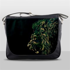 Angry Male Lion Messenger Bag by Mog4mog4