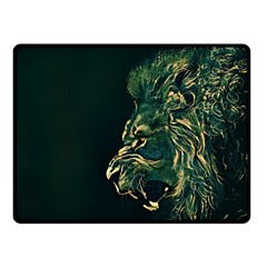 Angry Male Lion Two Sides Fleece Blanket (small) by Mog4mog4