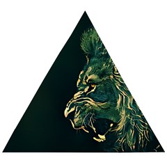 Angry Male Lion Wooden Puzzle Triangle by Mog4mog4