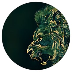 Angry Male Lion Round Trivet by Mog4mog4