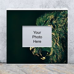 Angry Male Lion White Wall Photo Frame 5  X 7  by Mog4mog4