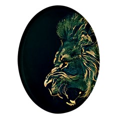 Angry Male Lion Oval Glass Fridge Magnet (4 Pack) by Mog4mog4