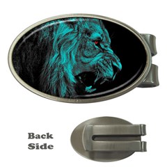 Angry Male Lion Predator Carnivore Money Clips (oval)  by Mog4mog4