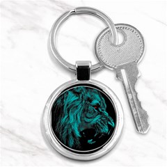 Angry Male Lion Predator Carnivore Key Chain (round) by Mog4mog4