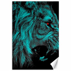 Angry Male Lion Predator Carnivore Canvas 12  X 18 