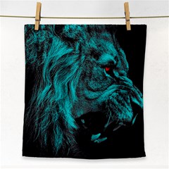 Angry Male Lion Predator Carnivore Face Towel by Mog4mog4