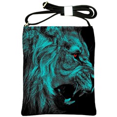 Angry Male Lion Predator Carnivore Shoulder Sling Bag by Mog4mog4