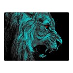 Angry Male Lion Predator Carnivore Two Sides Premium Plush Fleece Blanket (Mini) 35 x27  Blanket Front