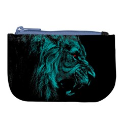 Angry Male Lion Predator Carnivore Large Coin Purse by Mog4mog4