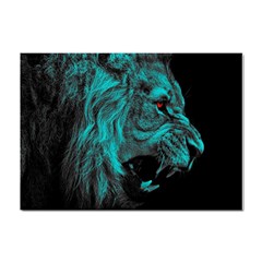 Angry Male Lion Predator Carnivore Crystal Sticker (a4) by Mog4mog4