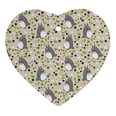 Pattern My Neighbor Totoro Ornament (heart) by Mog4mog4