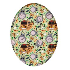 My Neighbor Totoro Pattern Oval Glass Fridge Magnet (4 Pack) by Mog4mog4