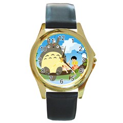 My Neighbor Totoro Totoro Round Gold Metal Watch by Mog4mog4