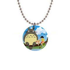 My Neighbor Totoro Totoro 1  Button Necklace by Mog4mog4