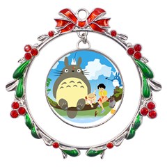 My Neighbor Totoro Totoro Metal X mas Wreath Ribbon Ornament by Mog4mog4