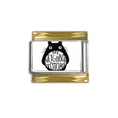 My Neighbor Totoro Black And White Gold Trim Italian Charm (9mm) by Mog4mog4