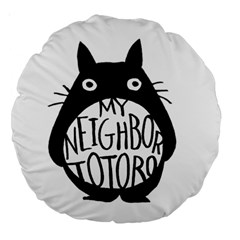 My Neighbor Totoro Black And White Large 18  Premium Round Cushions