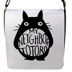 My Neighbor Totoro Black And White Flap Closure Messenger Bag (s) by Mog4mog4