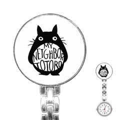 My Neighbor Totoro Black And White Stainless Steel Nurses Watch