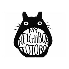 My Neighbor Totoro Black And White Two Sides Premium Plush Fleece Blanket (mini) by Mog4mog4