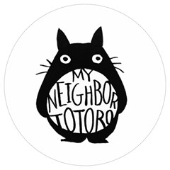 My Neighbor Totoro Black And White Round Trivet by Mog4mog4