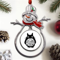 My Neighbor Totoro Black And White Metal Snowman Ornament