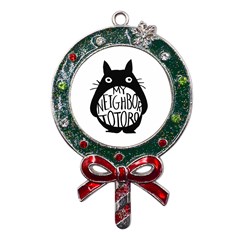 My Neighbor Totoro Black And White Metal X mas Lollipop With Crystal Ornament