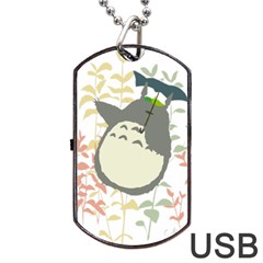 My Neighbor Totoro Cartoon Dog Tag Usb Flash (one Side) by Mog4mog4