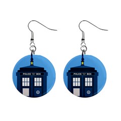 Doctor Who Tardis Mini Button Earrings by Mog4mog4