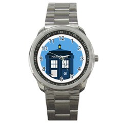 Doctor Who Tardis Sport Metal Watch by Mog4mog4