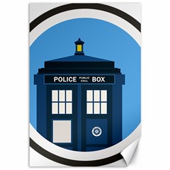 Doctor Who Tardis Canvas 12  X 18  by Mog4mog4